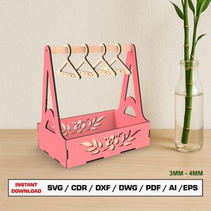 Earring Stand Laser File SVG, Jewelry Hanger, Earring Hanger, Jewelry Box, Glowforge cut file, XTool file,  cut vector, Dxf files for laser