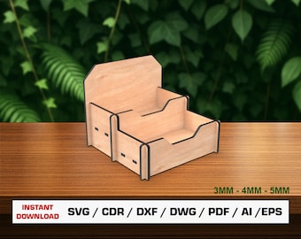 Business Card Holder Laser Cut File, Card Holder Laser Cut Files SVG,  Glowforge cut files, Laser cut vector, Dxf files for laser