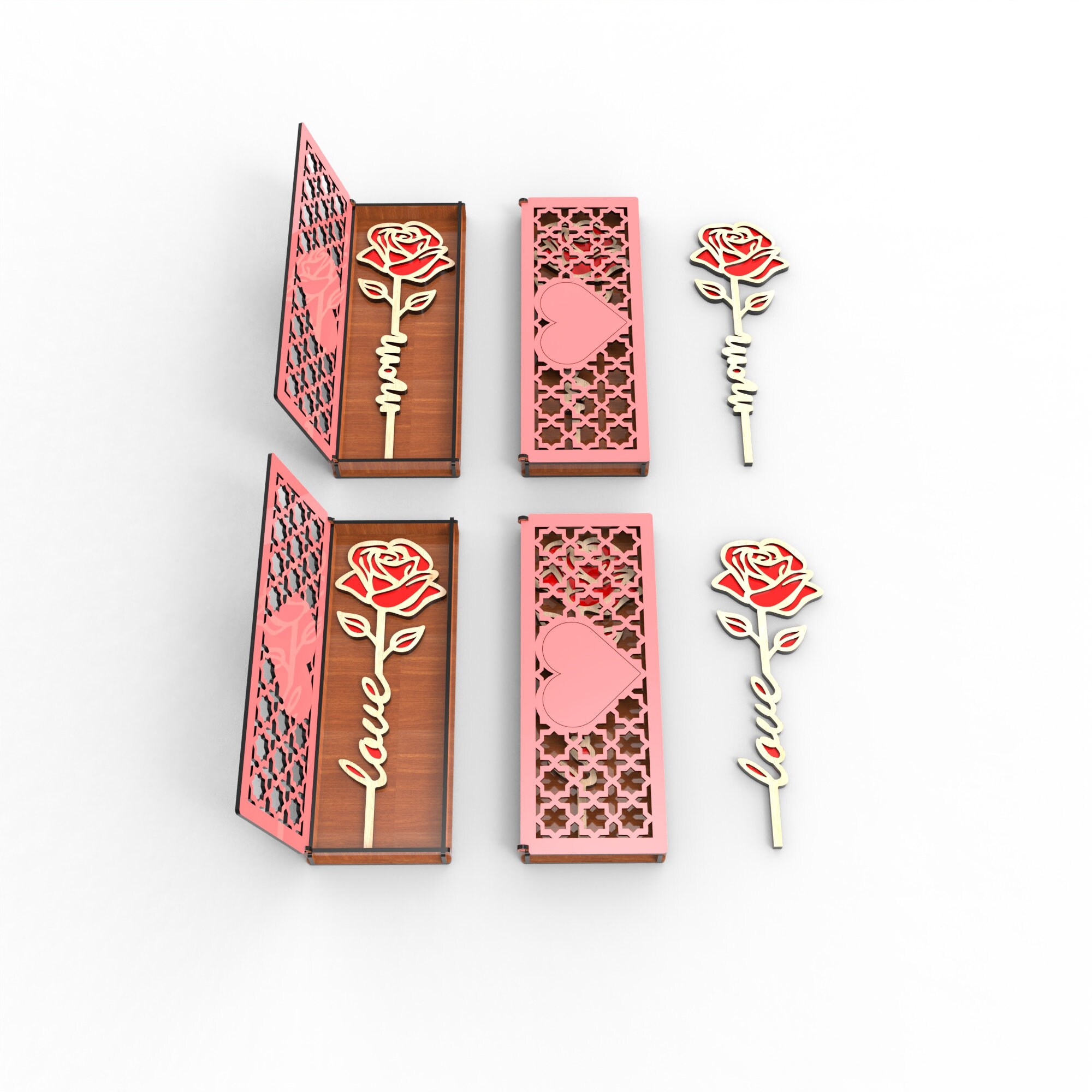Boxed Flower Gift Laser Cut Files SVG, Rose, Mother Gift, Laser Cut ...