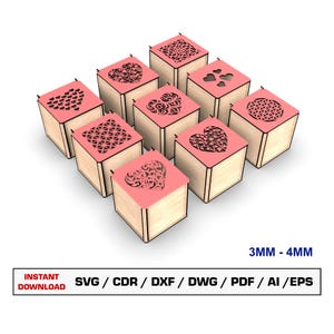 Decorative Jewelry Box Laser Cut Svg Files, Gift Box With Lid, Vector Files For Wood Glowforge cut files, SVG DXF DWG