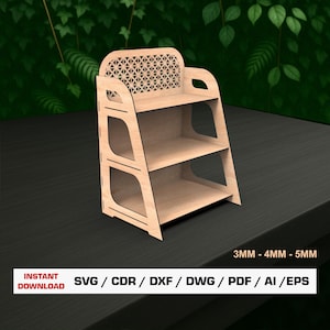 Display Stand Laser Cut File SVG, Decorative Shelf, Rack File Modern Shelf, Instant Download Dxf Ai Eps Pdf Glowforge File Digital