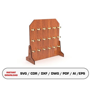 Schlüsselanhänger Stand-Dateien, Laser cut Schlüsselanhänger, Schlüsselanhänger Display, Laser cut Dateien, Glowforge cut-Dateien, Laser cut Vektor, Dxf-Dateien für Laser