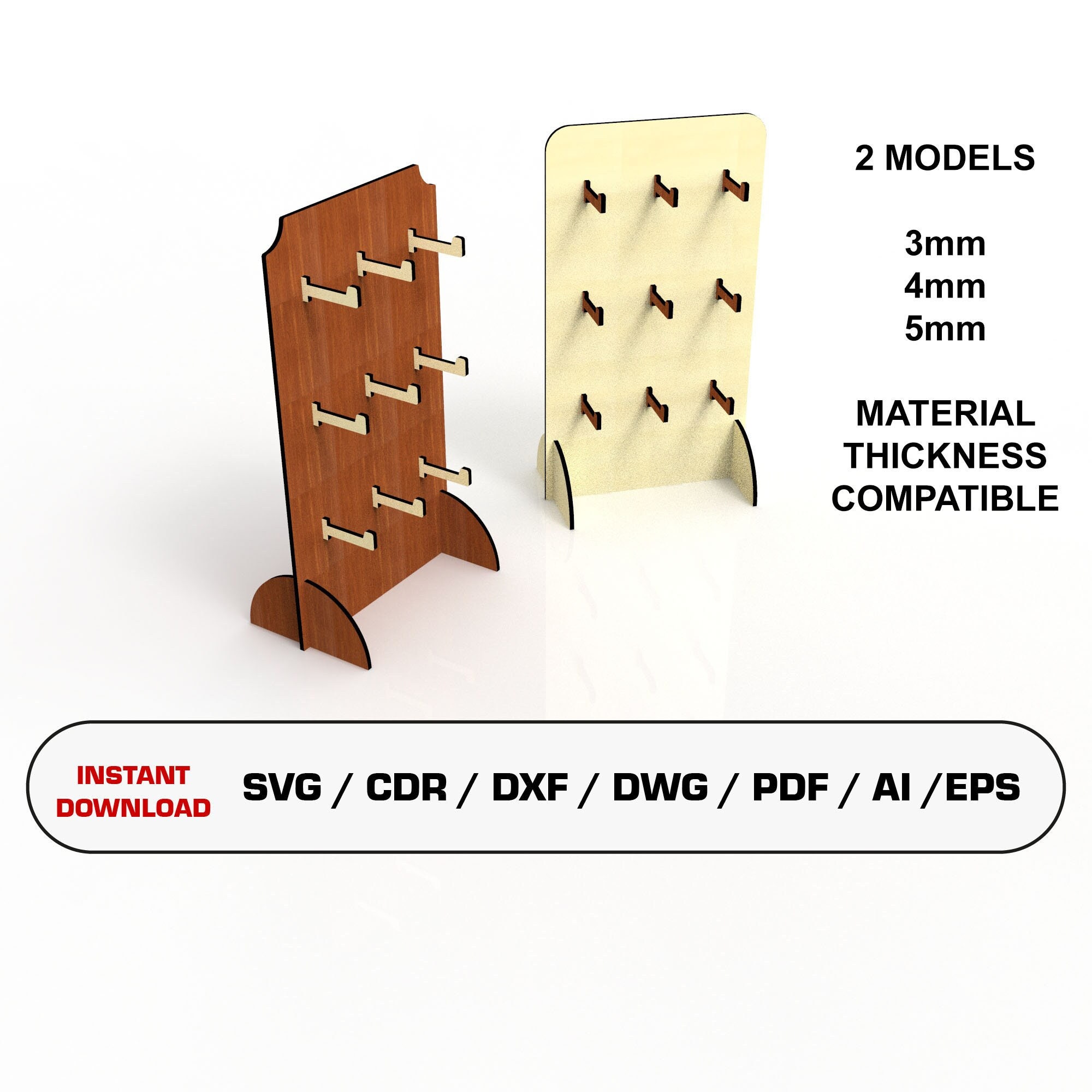 Keychain Stand Files Laser Cut Keychain Keychain Display Etsy