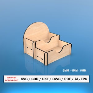 Archivos cortados con láser para portatarjetas de presentación, archivos cortados con láser Dxf Svg Pdf, archivos cortados con láser, archivos cortados con Glowforge, vectores cortados con láser, archivos Dxf para láser