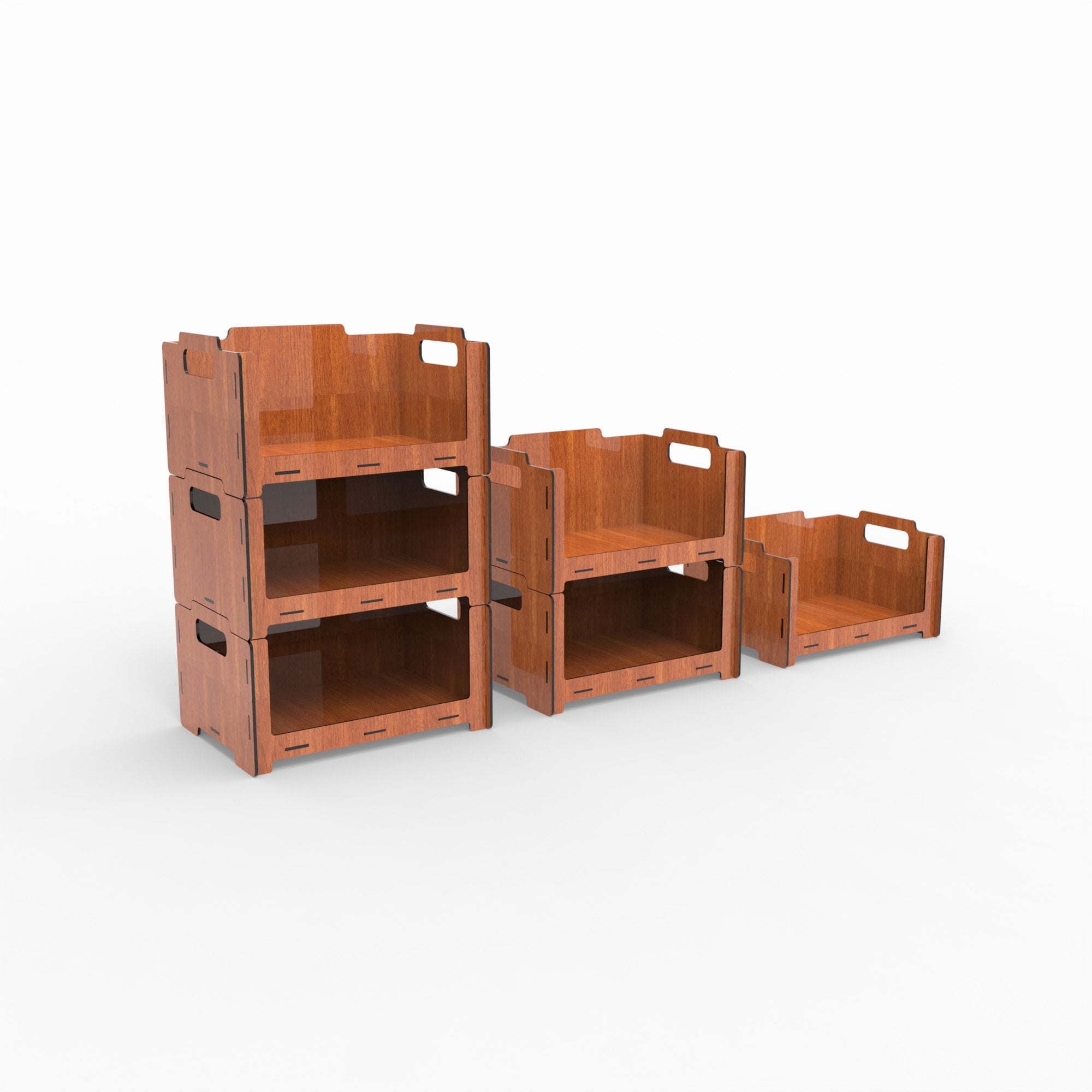 Stackable Vector Stackable Storage Box Laser Cut Files SVG, Stackable Wooden Crate, Wood ...