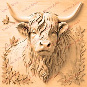 Highland Cow Laser Engraving File PNG, Highland Cow Laser Engrave File, PNG Files For Wood, Glowforge files, PNG File For Laser