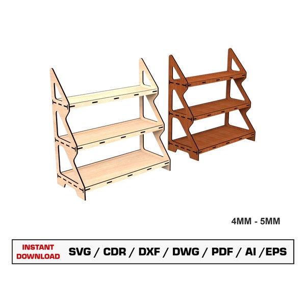 Display Stand Laser Cut File SVG, Decorative Shelf, Rack File Modern Shelf, Instant Download Dxf Ai Eps Pdf Glowforge File Digital