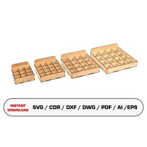 Slotted Wood Box Laser Cut Files, Chocolate Box, Jewelry Box, Box Bundle, Vector Files For Wood Glowforge cut files, Xtool Files SVG DXF DWG