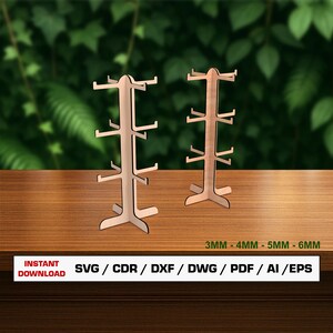 Archivo de corte láser para soporte de llavero, colgador de llavero, exhibidor de llavero, archivos de corte láser, archivo de corte Glowforge, vector de corte láser, archivos DXF para láser