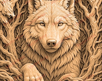 Wolf Laser Engraving File PNG, Wolf Laser Engrave File, PNG Files For Wood Glowforge files, PNG File For Laser