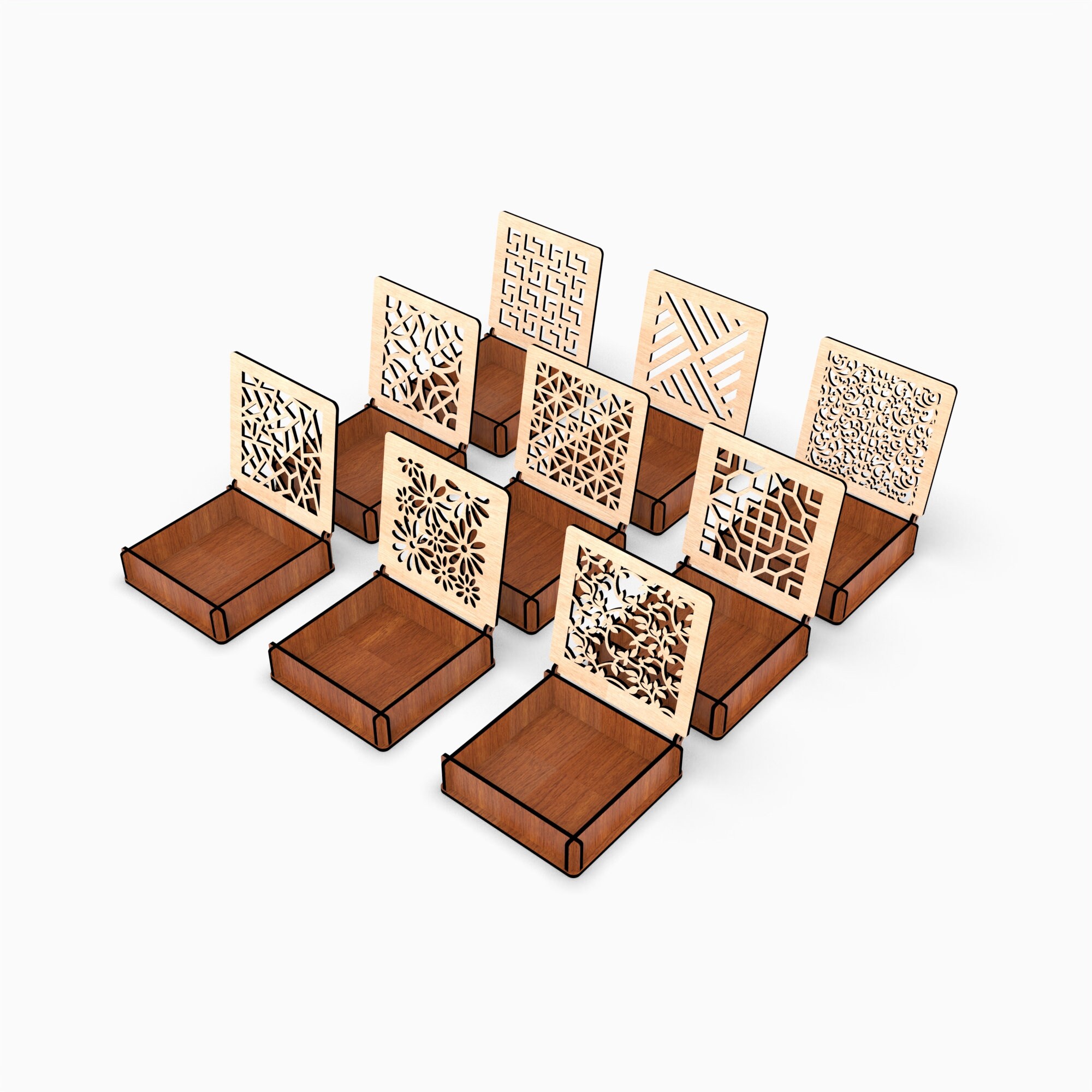 Decorative Jewelry Box Laser Cut Svg Files, Gift Box With Lid, Vector ...