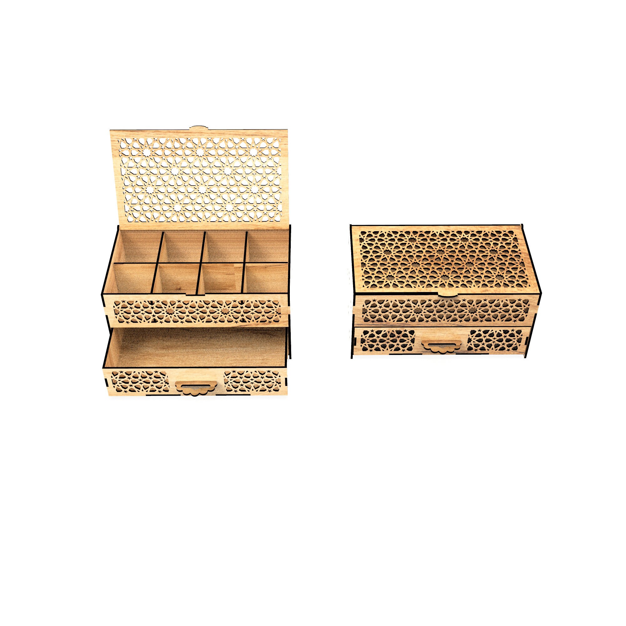 Chest of Drawers Laser Cut File, Desktop Organizer, Jewelry Box, Wooden ...