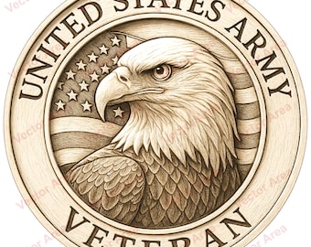 US Army Veteran Laser Engraving File PNG, US Flag Laser Engrave File, Bald Eagle, Png Files For Wood Glowforge files, Files For Laser