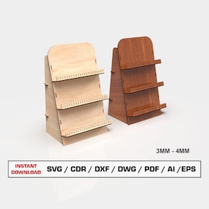 Display Stand Laser Cut File,  Earring Stand , Postcard Display Stand , Laser Cut SVG Files , Glowforge SVG File, Laser Cutting DXF