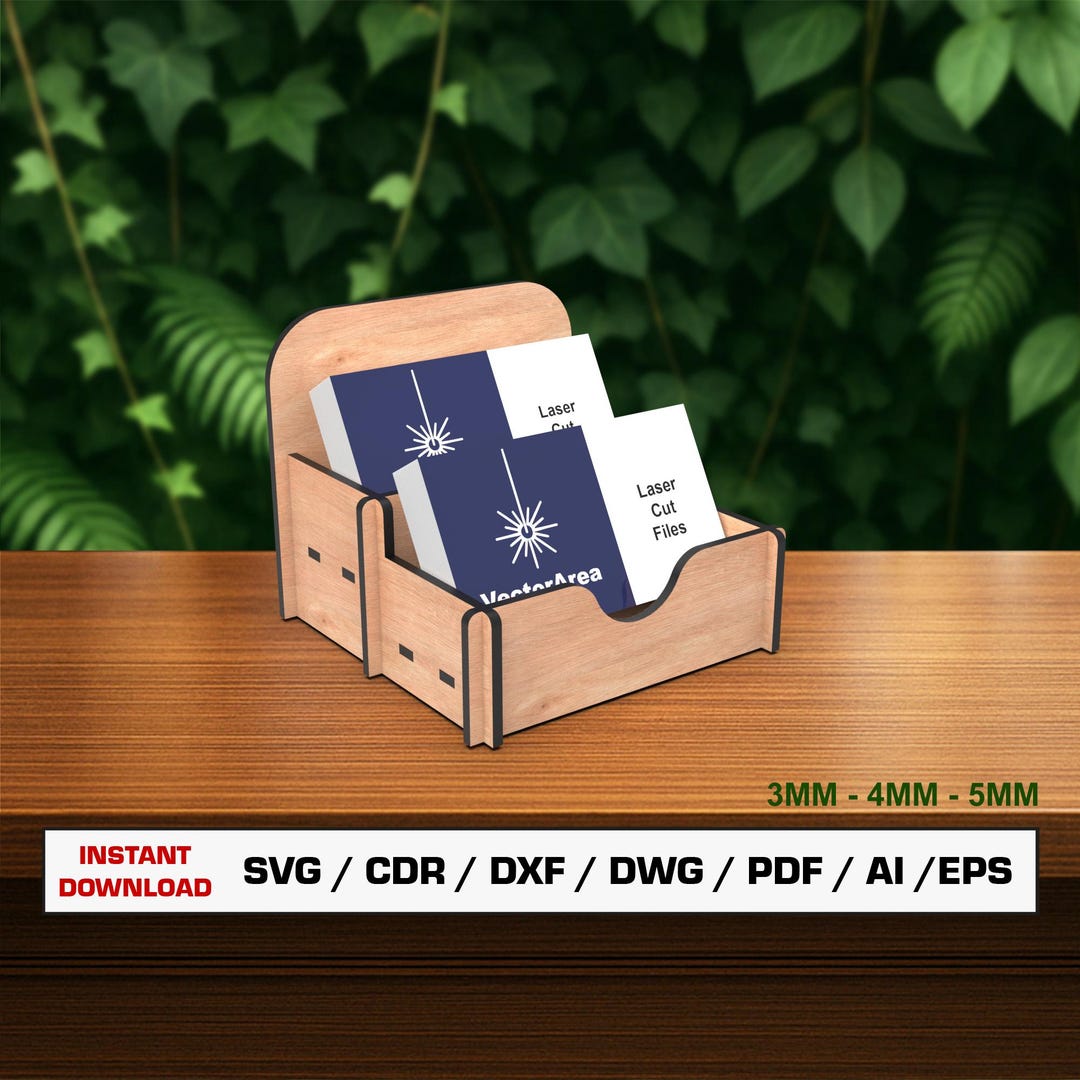 Business Card Holder Laser Cut File, Card Holder Laser Cut Files SVG ...