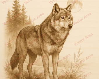 Wolf Laser Engraving File PNG, Wolf Laser Engrave File, PNG Files For Wood Glowforge files, PNG File For Laser