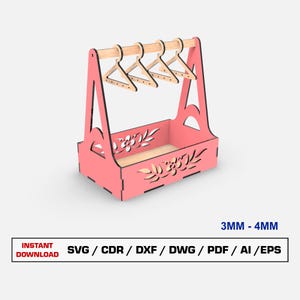 Earring Stand Laser File SVG, Jewelry Hanger, Earring Hanger, Jewelry Box, Glowforge cut file, XTool file,  cut vector, Dxf files for laser