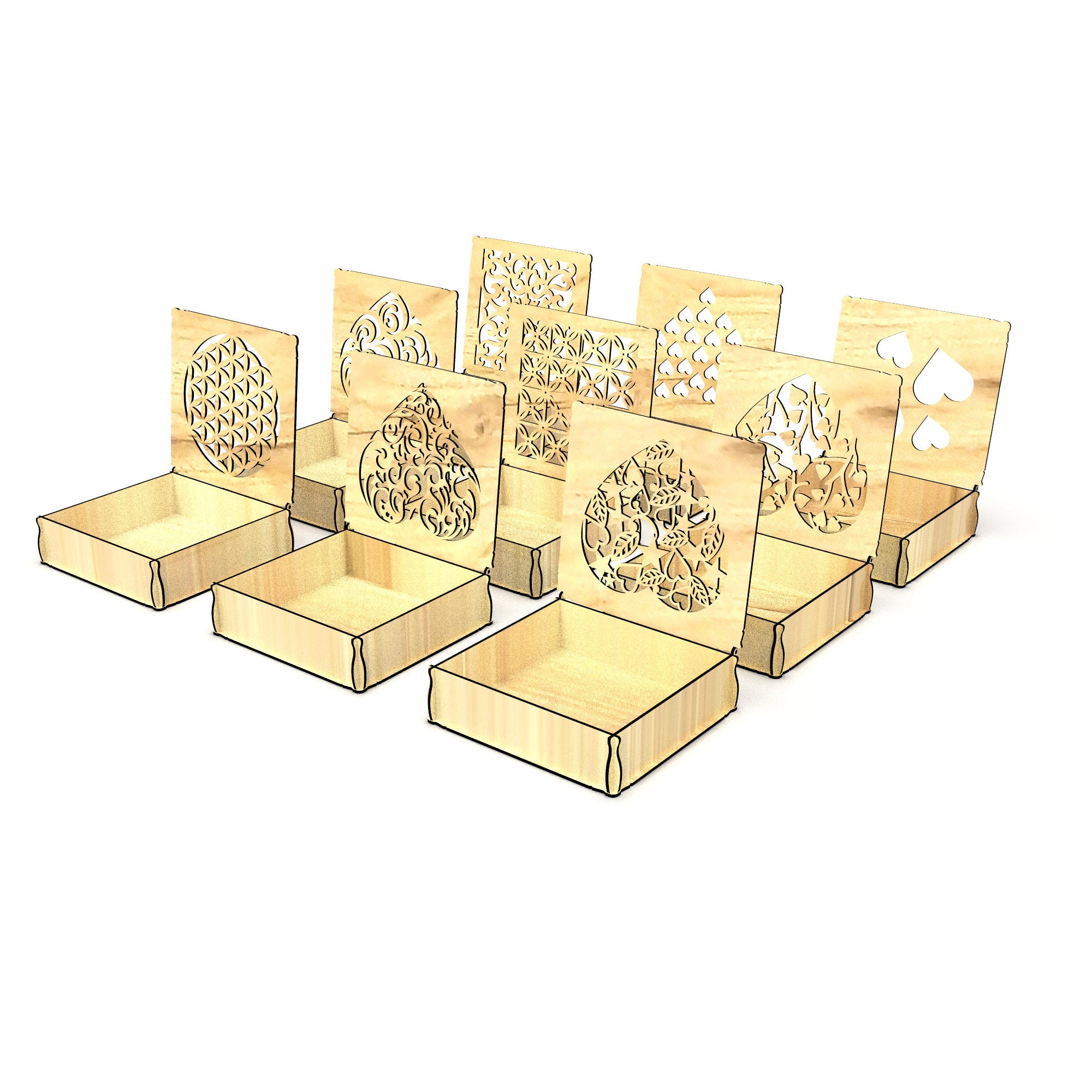 Wood Decorative Gift Box Laser Cut File, Jewelry Box With Lid, Vector ...