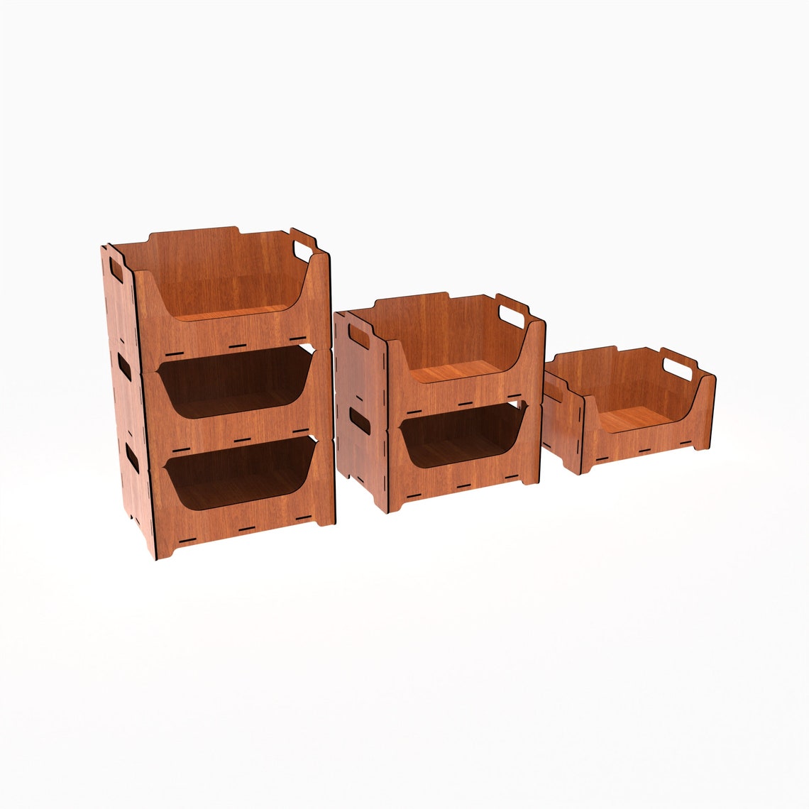 Stackable Vector Stackable Storage Box Laser Cut Files, Stackable Wooden Crate, Wood Box ...