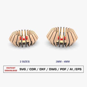キャンドルホルダーレーザーカットファイル、ティーライトホルダー、木材レーザーカット用SVGファイル、Glowforgeカットファイル、レーザー用Dxfファイル、Xtoolファイル