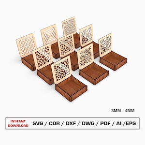 Dekorative Schmuckschatulle Laser Cut-Svg-Dateien, Geschenkbox mit Deckel, Vektordateien für Holz Glowforge-Schnittdateien, SVG DXF DWG