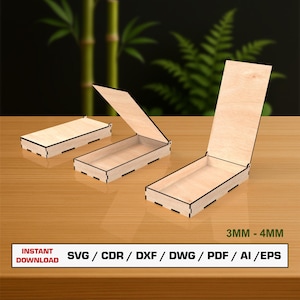 Cash Box Laser Cut File Box for Cash Envelope Box for banknotes With Lid Vector Files For Wood Glowforge cut files SVG DXF DWG