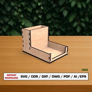 Notizhalter Box Laser geschnitten Datei, Papier Organizer Laser Datei, Sticky Note Box SVG, sofortiger Download