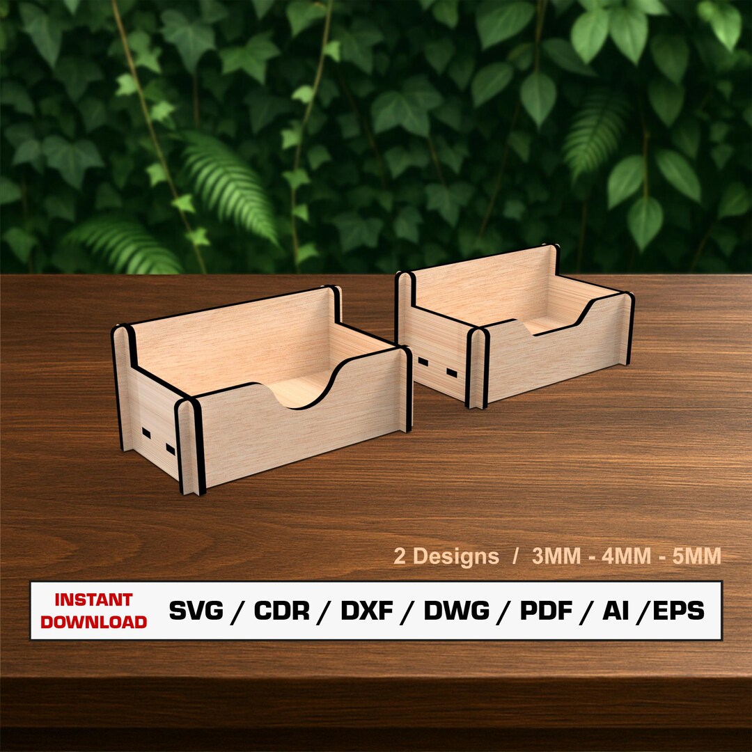 Business Card Holder Laser Cut File, Card Holder Laser Cut Files SVG ...