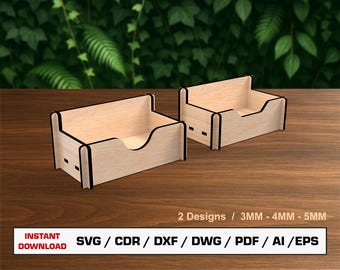 Visitekaarthouder lasergesneden bestand, kaarthouder lasergesneden bestanden SVG, Glowforge gesneden bestanden, lasergesneden vector, dxf-bestanden voor laser
