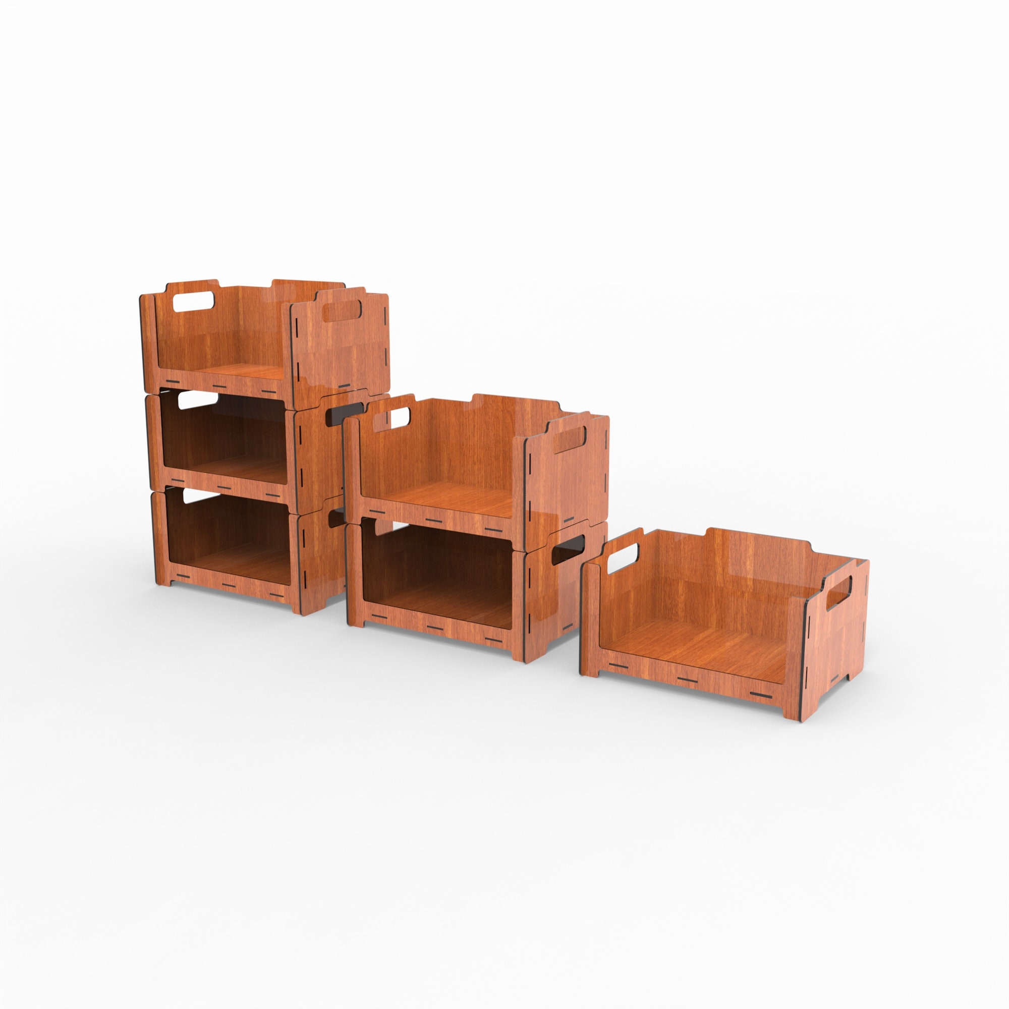 Stackable Storage Box Laser Cut Files SVG, Stackable Wooden Crate, Wood ...