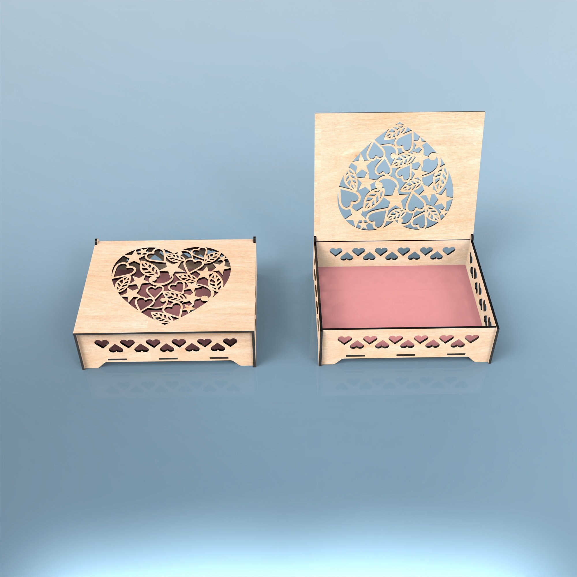 Valentine Gift Box Laser Cut File SVG, Decorative Jewelry Box With Lid ...