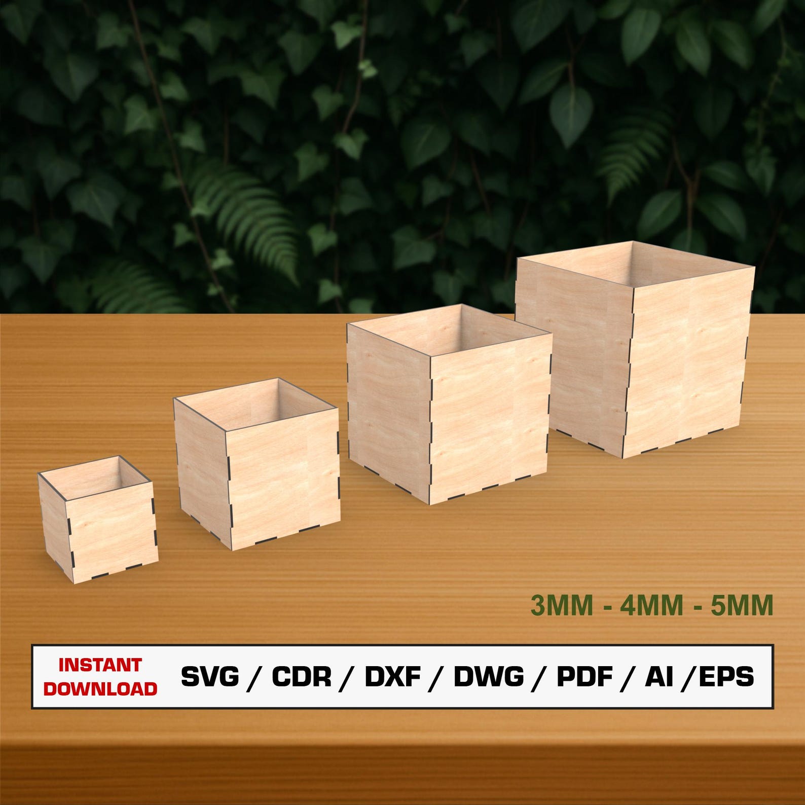 Cube Box Laser Cut File, Open Box Laser File, Gift Boxes, Toy Boxes ...