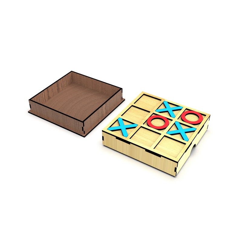 Tic Tac Toe Game Laser Cutting Files XOX Board Game for Kids Glowforge ...