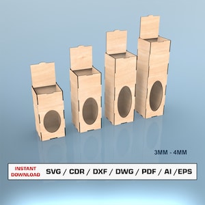 File SVG per taglio laser di scatole di bottiglie, scatole per bottiglie di succo, scatole per bottiglie di aceto, scatole regalo con coperchio, file vettoriali per file di taglio Glowforge per legno, SVG DXF