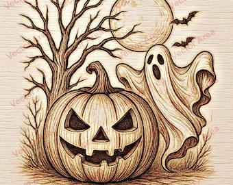 Halloween Laser Engraving File PNG, Scarecrow Laser Engrave File, PNG Files For Wood, Glowforge files, PNG File For Laser