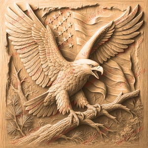 Bald Eagle Laser Engraving File, US Flag Laser Engrave File, Bald Eagle, Flying Eagle, PNG Files For Glowforge, PNG File For Laser
