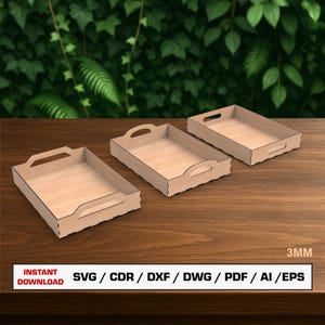 Holztablett Laser geschnitten Datei SVG, Tablett Laserschnitt Vorlage, Service Tablett, Sofortiger Download Dxf Ai Eps Pdf Glowforge Datei Digital