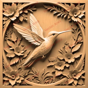 Hummingbird Engraving File, Hummingbird Bird Laser Engrave File, PNG Files For Wood, Glowforge files, PNG File For Laser