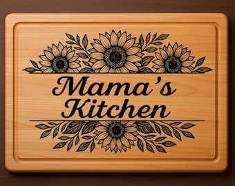 Cutting Board Laser Engraving File SVG, Charcuterie Board Laser Engrave File DXF, Mama's Kitchen, Laser Files For Wood, Glowforge files,