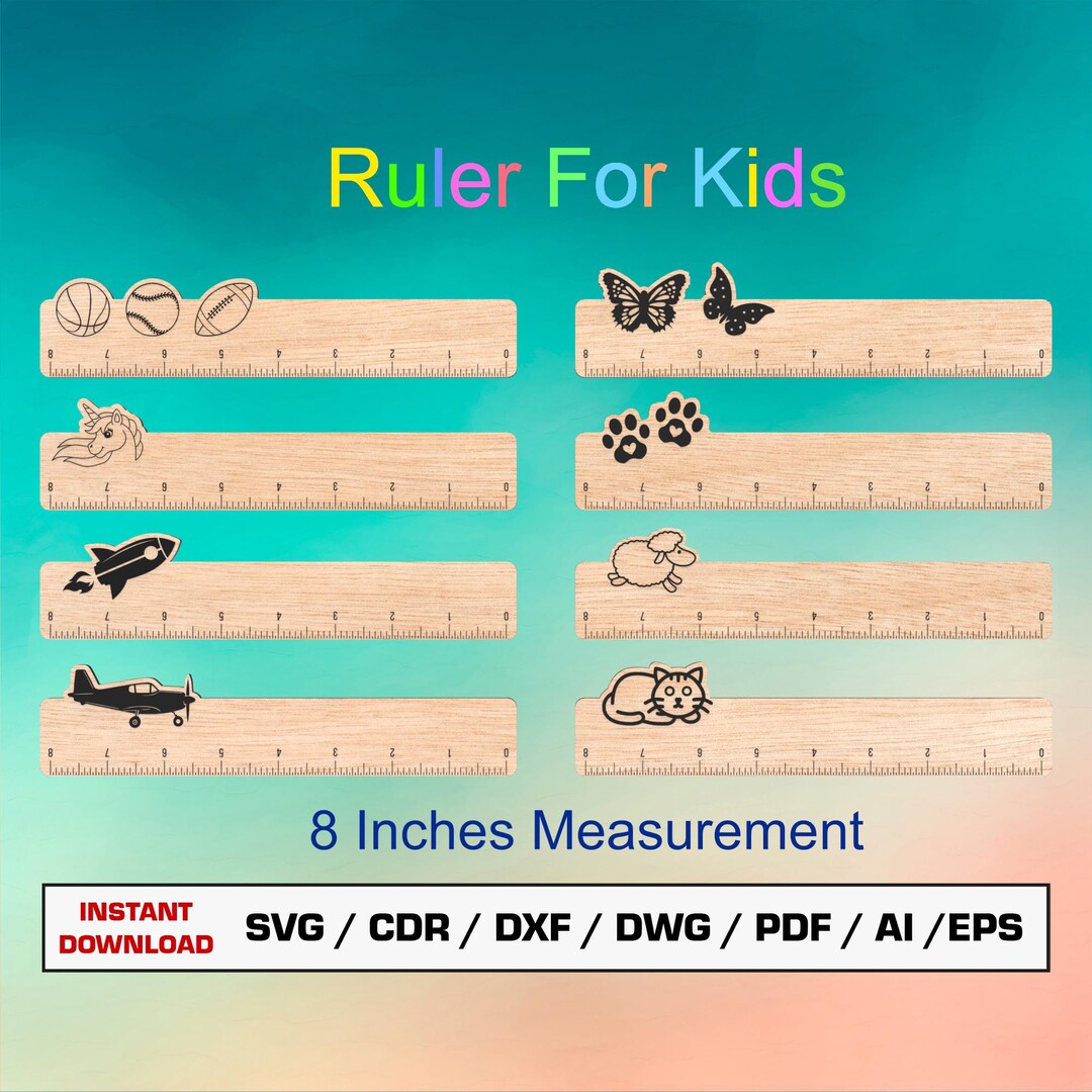 Ruler Laser Cut File SVG, School Gift, Wooden Ruler, Back to School ...