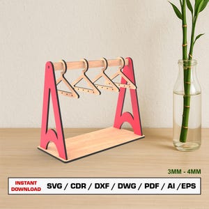 Earring Stand Laser Cut File SVG, Jewelry Hanger, Earring Hanger, Glowforge cut file, XTool file,  cut vector, Dxf files for laser