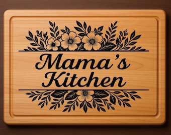Cutting Board Laser Engraving File SVG, Charcuterie Board Laser Engrave File DXF, Mama's Kitchen, Laser Files For Wood, Glowforge files,