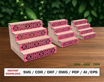 Cupcake Stand Laser Cut File, SVG Shelf Retail Counter Display Stand  Display Shelves  Laser Cut File Multi Material Glowforge DXF PDF