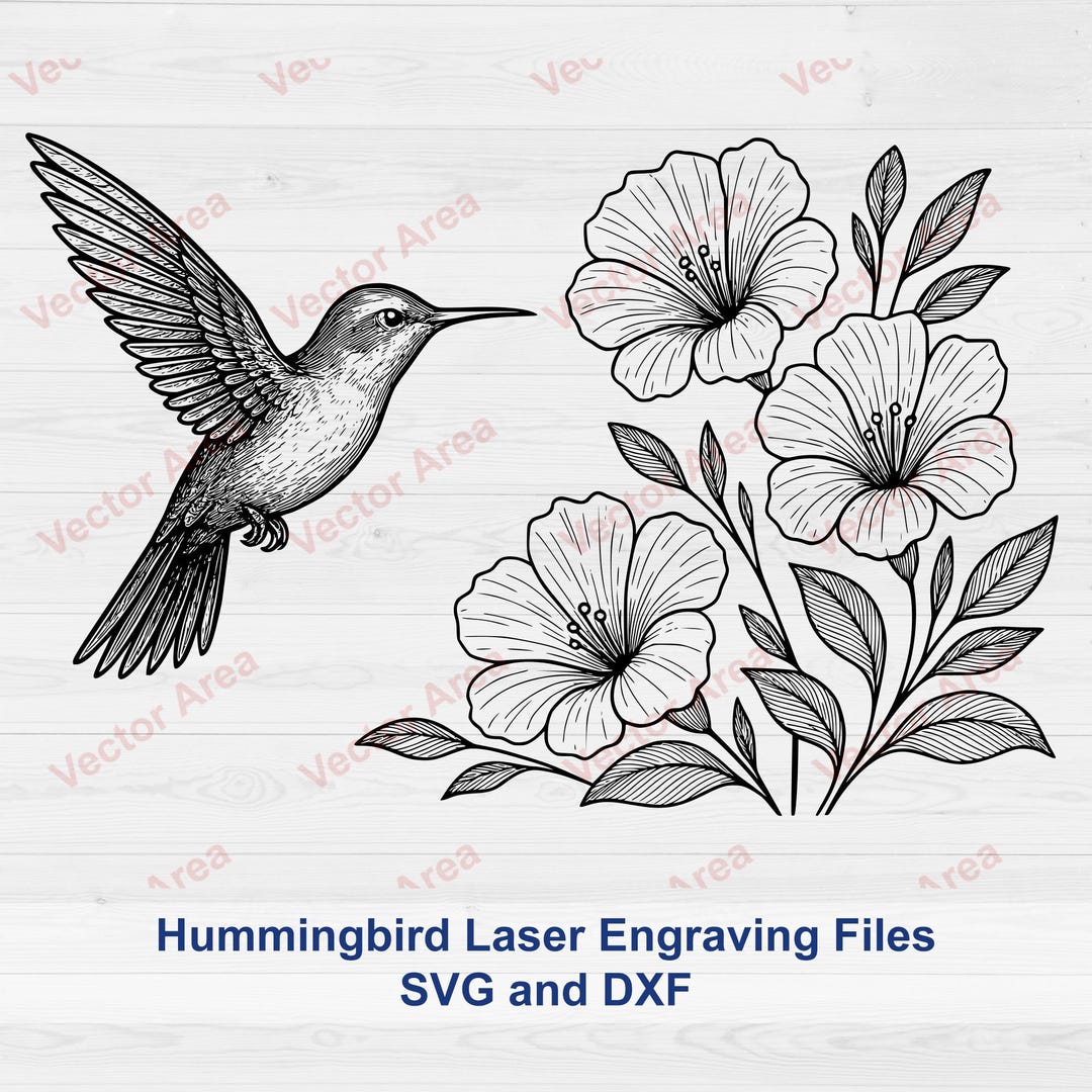 Hummingbird SVG Clipart, Hummingbird Engraving File SVG, Hummingbird ...