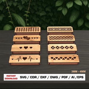 Decorative Jewelry Box Laser Cut Svg Files, Gift Box With Lid, Bracelet Box, Necklace Box, Vector Files For Wood Glowforge cut files SVG DXF