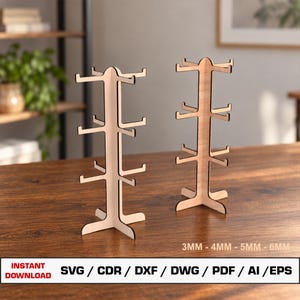 Jewelry Stand Laser Cut File, jewelry Display, Bracelet Stand, Laser cut files,  Glowforge cut files, Laser cut vector, Dxf files for laser