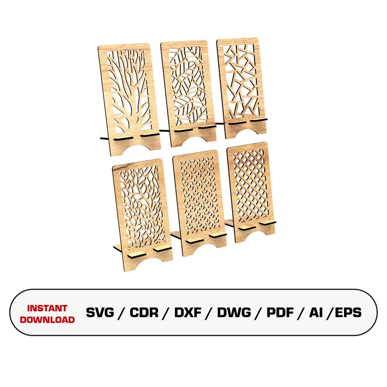 Phone Holder Laser Cut SVG Files, glowforge files, xtool files