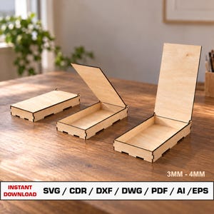 Lasergeschnittene Geldkassette, Box für Geldscheinumschläge mit Deckel, Vektordateien für Holz, Glowforge-Schnittdateien (SVG, DXF, DWG)