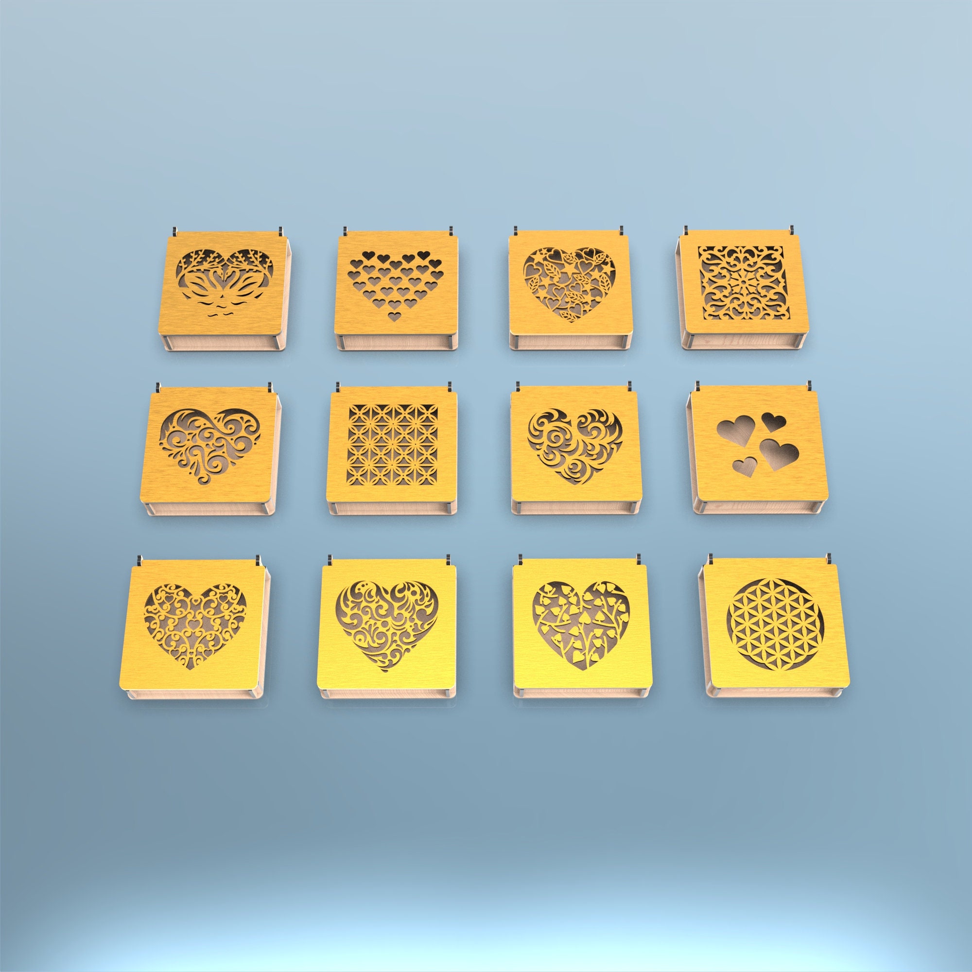 Jewelry Box Laser Cut Svg Files, Decorative Gift Box With Lid, Vector ...