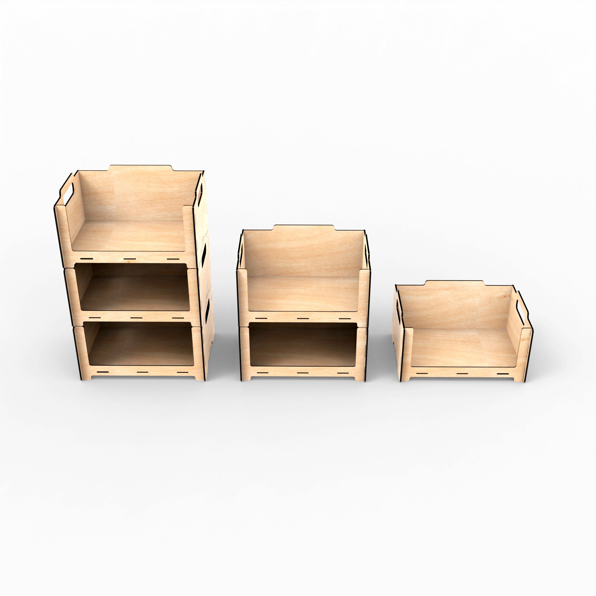 Stackable Vector Stackable Storage Box Laser Cut Files SVG, Stackable Wooden Crate, Wood ...